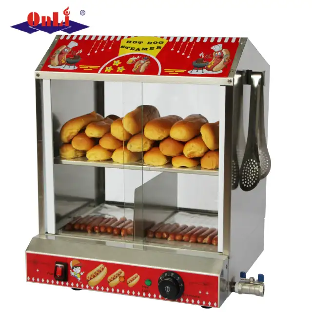 Hot dog steamer ve bun ısıtıcı makinesi