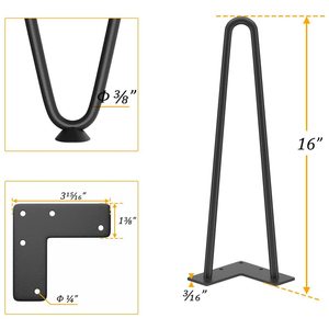 Bộ của 4 Heavy-Duty kim loại kẹp tóc bảng chân cho phòng khách hội thảo nhà DIY dự án đầu giường Bàn cà phê băng ghế dự bị bàn - Product Image 2