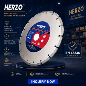 Lame de scie diamantée HERZO de haute qualité 230 mm/9 pouces, segment, OEM pris en charge pour <span class=keywords><strong>la</strong></span> coupe du bois et de <span class=keywords><strong>la</strong></span> pierre, compatible avec les meuleuses d'angle - Product Image 6