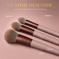 Vente en gros de pinceaux de maquillage pour le visage et les yeux, personnalisés, de marque privée, professionnels, de luxe, synthétiques, 13 pièces