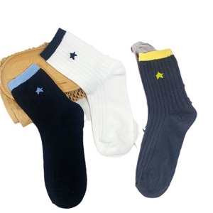 Crew <b>Socks</b> Women Cotton Mid Calf Solid Color Star Embroidered Breathable Casual <b>Socks</b> For Youth 18 40 Years Old - Product Image 5