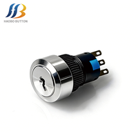Interruptores de Botón Pulsador con Cuerpo de Plástico y Cabeza Metálica, 16mm, 2NO2NC, Latón, a Prueba de Polvo, 24V 3A, Control Industrial