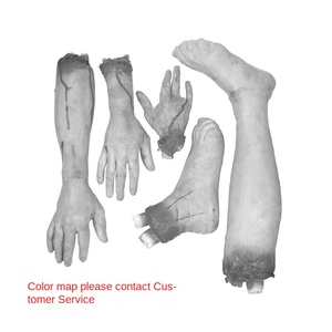 Décoration d'Halloween Heersan, citrouille d'horreur, maison hantée, mains ensanglantées réalistes, parties du corps brisées, plastique non toxique, modèle pour adultes - Product Image 2