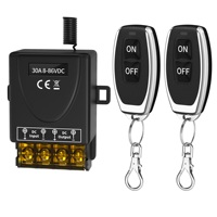 30A 8-86V DC télécommande relais 2IN 2OUT fonction marche-arrêt relais sans fil avec 2 clés pour voiture RV camion Auto