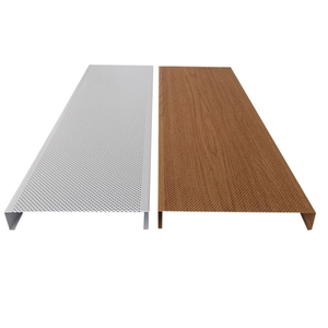 Système de plafonds suspendus décoratifs en métal avec lames linéaires en aluminium imitation <span class=keywords><strong>bois</strong></span> - Product Image 5