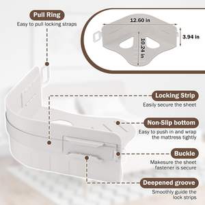 Attaches de draps avec sangles de maintien ajustables pour maintenir les draps en place, ferme et resserrés, attaches d'angle robustes pour draps, compatibles avec tous les matelas - Product Image 4