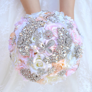 Bouquet de Mariée Artificiel Luxueux en Fleurs et Cristaux pour Mariage, Anniversaire de Mariage, <span class=keywords><strong>Demoiselle</strong></span> d'honneur - Product Image 5