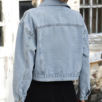 Nouvelle veste matelassée unisexe en toile à manches longues, bleu uni, style décontracté avec boutons classiques et technique de lavage.