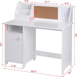 Banco di studio <span class=keywords><strong>per</strong></span> bambini in legno con una casetta e armadietto adatto a ragazze e ragazzi di 3-8 anni <span class=keywords><strong>per</strong></span> piccoli spazi bianchi - Product Image 3