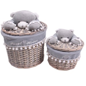 Giá Rẻ Nhỏ Vòng Lidded Đồ Gia Dụng <span class=keywords><strong>Wicker</strong></span> Lưu Trữ Giỏ Với Đồ Chơi Động Vật Xử Lý Bộ 2 - Product Image 4