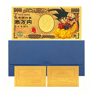 Carte de collection Anime japonais Dragon Z en feuille d'or, billet de 10 000 Yens, 7 designs, cadeau <span class=keywords><strong>manga</strong></span> - Product Image 3