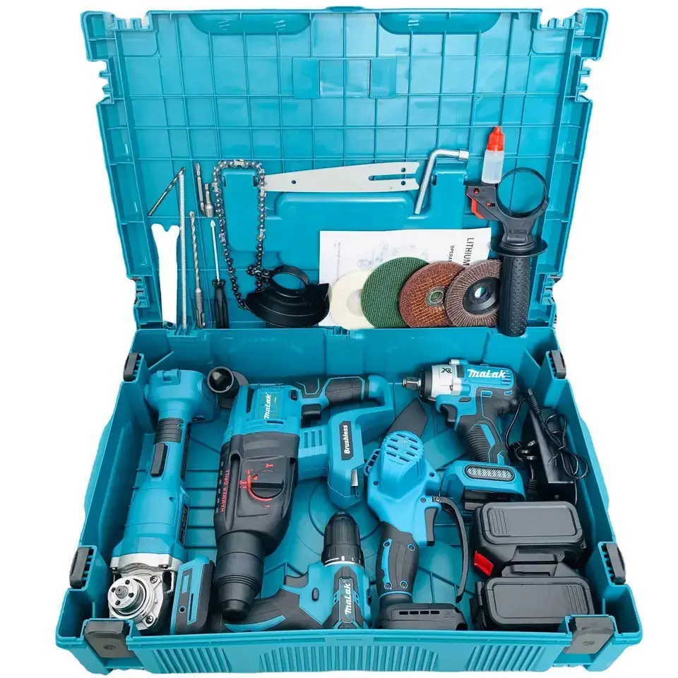 Guang Chen Performance Cordless Electric Power Tools Set Brushless 18V 21V Cordless Drill Lithium Battery Drill Tool Kits