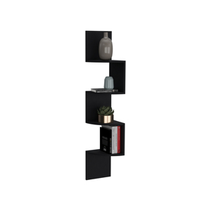 Roy Corner Floating Shelf 4 Tier Black Modern <b>Wall</b> <b>Display</b> - Product Image 4