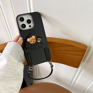 Venta al por mayor lindo oso a prueba de golpes <span class=keywords><strong>funda</strong></span> de teléfono para 17 16 15 Pro Max <span class=keywords><strong>con</strong></span> cordón de lujo de dibujos animados TPU cubierta - Product Image 6