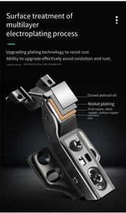 Bisagras de cierre automático para muebles de baño, bisagras hidráulicas de acero plateado de cierre suave para gabinetes, diferentes estilos de sujetadores - Product Image 4