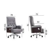 Chaise de bureau exécutive moderne modulaire avec hauteur réglable, en cuir véritable, confortable pour le bureau à domicile