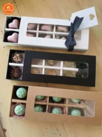 Feuille chaude pliante personnalisée avec cavités d'insertion, boîte de papier d'emballage de pâtisserie de fenêtre de Baklava de chocolat de truffe