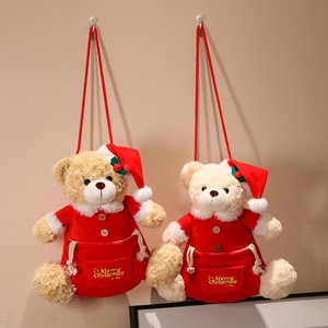 New Christmas Bear Plush <strong>Toy</strong> Comforter Storage Bag with PP Cotton Filling Holiday Decoration Ornaments - Product Image 3