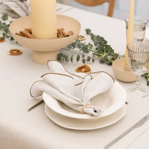 Serviettes en lin de couleur naturelle, serviettes en lin vintage, serviettes en lin lavées à la pierre, décoration de table de Noël - Product Image 4