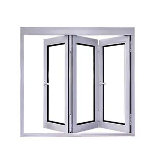 开放式电动puerta acordeon折叠玻璃门窄室内双折房门