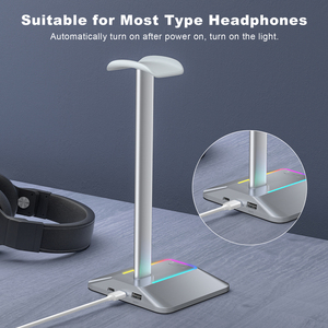 Großhandel Custom Logo New Bee RGB Gaming Kopfhörer ständer für Schreibtisch PC Gaming Headset Halter mit USB 2.0 & Typ C 2.0 Ports - Product Image 6