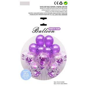 Balloon <b>Party</b> Fun 12-Inch <b>Purple</b> Confetti Balloons Set For Wedding Birthday Baby Shower <b>Decorations</b> - Product Image 1