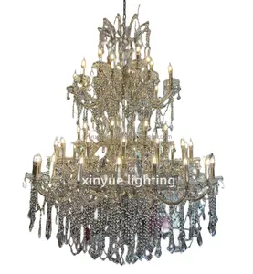 Lustre de cristal grande de luxo moderno, projetado sob medida, pingente de luz para villa, hotel, lobby, sala de estar, festa de casamento, luzes e pingentes