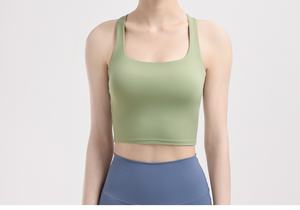 Sujetador Deportivo <span class=keywords><strong>de</strong></span> Moda para Mujer con Tirantes Cruzados en la Espalda y Cuello en U, con Relleno Extraíble, Soporte Medio, para <span class=keywords><strong>Yoga</strong></span> - Product Image 2