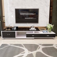2024 Offre Spéciale moderne luxe dernier design de mode meubles TV pas cher prix noir blanc meuble TV et ensemble de table basse