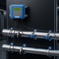 Hoogprecisie wandgemonteerde ultrasone flowmeter SS316L klembevestiging 4-20mA RS485 communicatie voor petrochemische corrosieve vloeistoffen