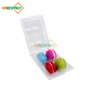 Venta al por mayor 4 agujeros Macaron Cookie <span class=keywords><strong>Clear</strong></span> PET Plastic Blister Box Postre <span class=keywords><strong>Clamshell</strong></span> Container Packaging - Product Image 3