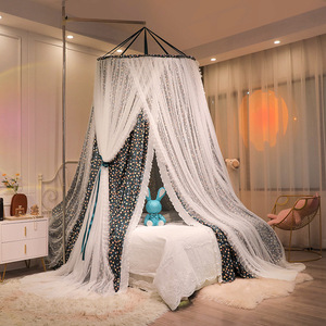 Filet de rideau suspendu princesse cerceau rond lit transparent <span class=keywords><strong>moustiquaire</strong></span> pour lit King Size lit à baldaquin - Product Image 4