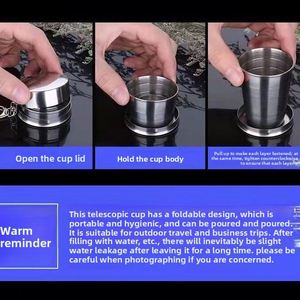 Stainless Steel Outdoor Foldable Travel <b>Cup</b> Creative Retractable Portable <b>Tea</b> Wine <b>Cup</b> Personalized Mini Wash <b>Cup</b> Promotion - Product Image 3