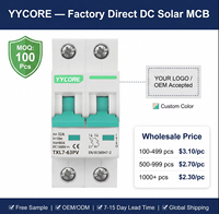 Disjoncteur miniature solaire DC 1000V 2P 10-63A 6kA PV MCB EN-IEC 60947-2 Photovoltaïque