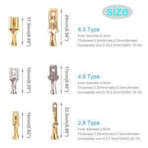 Terminales de crimpado de desconexión rápida para ingeniería química, 150 unidades, bloques de terminales macho y hembra de latón con inserciones de clips de resorte - Product Image 4