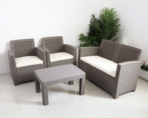 SUKK गर्म बिक्री आउटडोर फर्नीचर तालिका के साथ बालकनी रतन प्लास्टिक सोफा सेट - Product Image 5