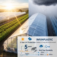 Kit de serre avec film plastique résistant aux UV de 180 microns, tunnel polyvalent, ensemble complet pour l'agriculture