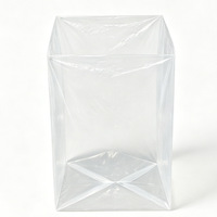Sac en plastique de haute qualité à quatre côtés avec fond carré, sac transparent en LDPE résistant, sac carré autoportant