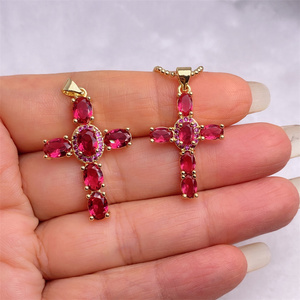 Trendy Grote Kruis Ketting Hanger Vergulde Cz Kruisbeeld Hanger Voor Sieraden Maken Levert Groothandel Bulk - Product Image 1