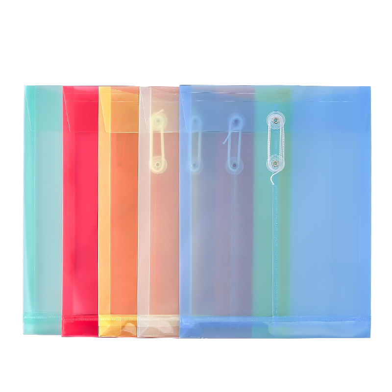A4 Plastic Document Wallets With Press Stud - Pack Of 25, Assorted Colors, 150 Sheet Capacity