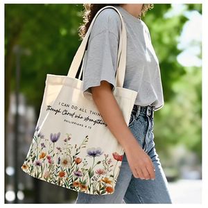 Sac fourre-tout en toile personnalisé avec logo, faible MOQ, en coton robuste, écologique, grande capacité, idéal pour les voyages, le shopping et les fêtes pour filles - Product Image 2