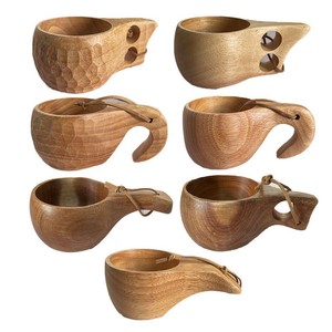 Japanese Style Wooden <b>Cup</b> Finnish Design <b>Large</b> Capacity Eco Friendly Outdoor Camping Mug For Coffee Tea Milk Drinkware - Product Image 5