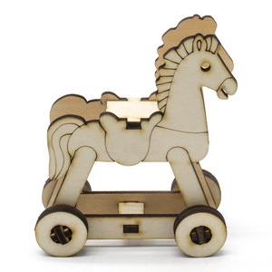Kit de modèle de cheval en bois, jouet éducatif pour enfants, expérience scientifique, forme animale, contrôle manuel, 4-6 ans - Product Image 1