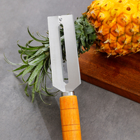 22cm Handmatige RVS Suikerriet- & Fruit Schiller met Houten Handvat