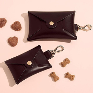 In stock small square pet snack bags with keychains, leather pet snack bags, outdoor pet <b>dog</b> food bags, training bags. - Product Image 3