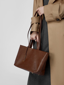 Dames draagtassen Echte oliewas koeienhuid Grote capaciteit Vintage handtas Schoudertas Crossbody Woon-werk tas - Product Image 3
