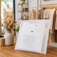 Pochette enveloppe non tissée avec bouton pression semi-transparent thermosoudée, emballage cadeau personnalisé avec logo, tailles XS S M L, vente en gros