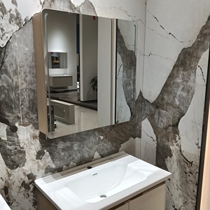 New white compact bathroom cabinet smart <b>mirror</b> cabinet white washbasin floor-standing cabinet body - Product Image 5