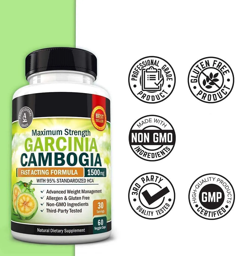 OEM Label 60 Grain 300mg ekstrak garcinia cambogia kapsul untuk penurunan berat badan