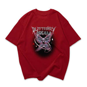 Camiseta extragrande de algodón personalizada de verano para mujer, Camiseta holgada informal con cuello redondo teñida con método de tejido no tejido - Product Image 6